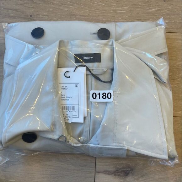 THEORY Double-Breasted Trench Coat in Cotton-Blend - Picture 9 of 11